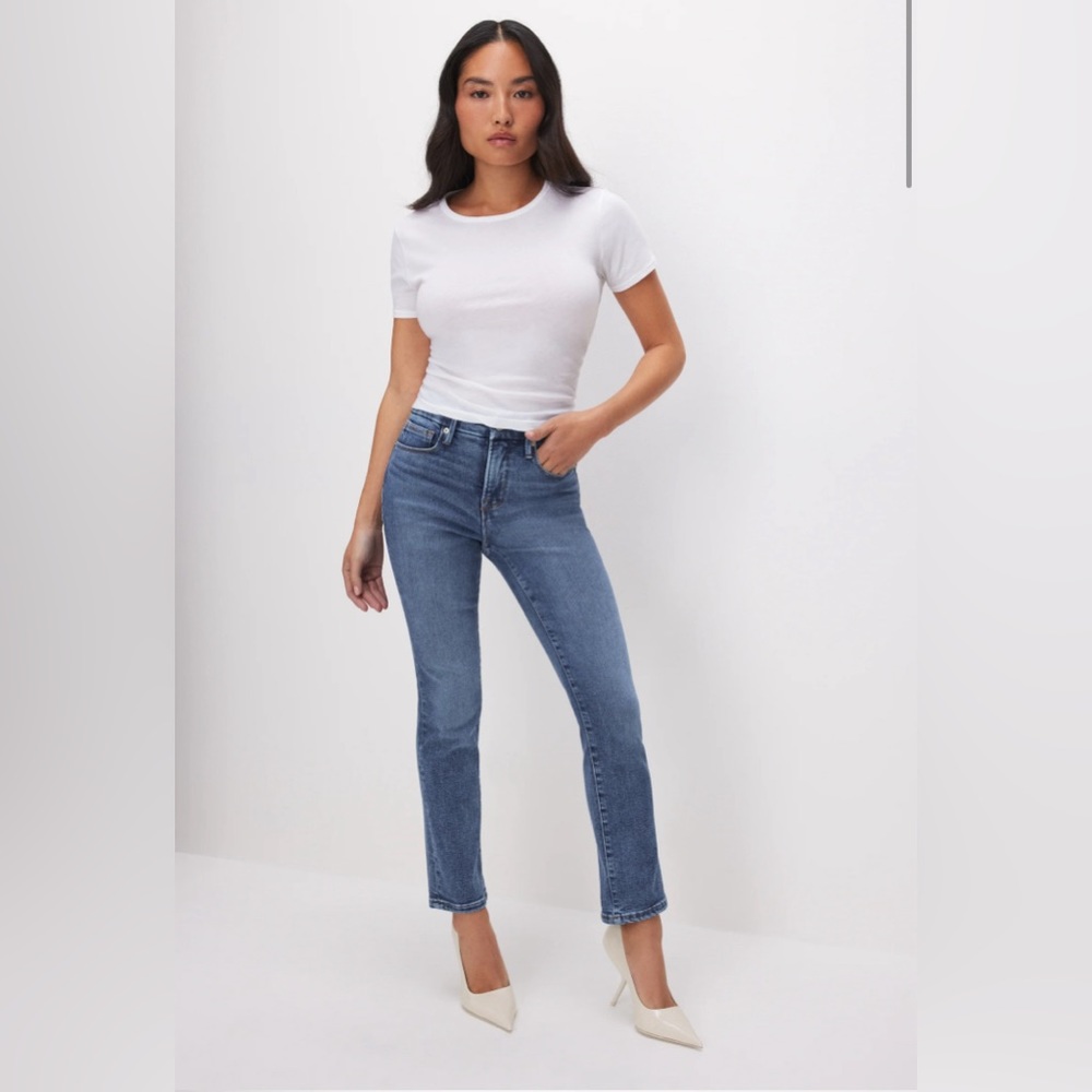 Good American Petite Straight Jeans in Blue size 4/27